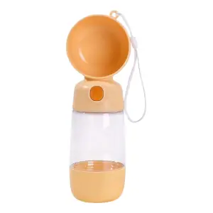 Sticla pentru Animale, pentru Hrana si Apa, din ABS, 25.5 x 8 x 9 cm, Galben