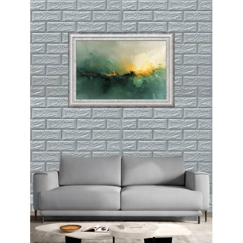 Tapet autocolant 3D, imitatie caramida, 70x77 cm, Argintiu, 10buc/set Tapet autocolant 3D, imitatie caramida, 70x77 cm, Argintiu, 10buc/set