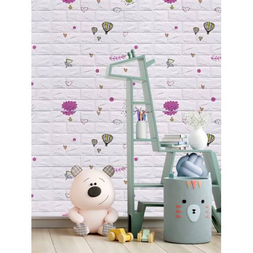 Tapet autoadeziv 3D, 70x77 cm, Model Baloane, Alb, 10buc/set Tapet autoadeziv 3D, 70x77 cm, Model Baloane, Alb, 10buc/set