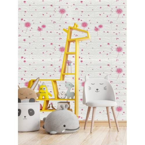 Tapet autoadeziv 3D, 70x77 cm, Model Papadie, Roz, 10buc/set