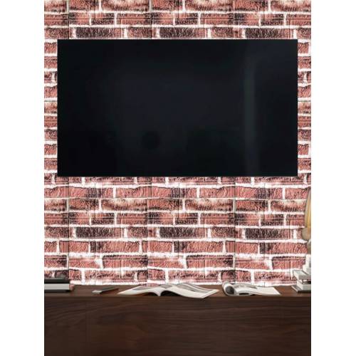 Tapet autocolant 3D cu imitatie de caramida, rezistent la apa, 35x38 cm, Rosu, 10buc/set Tapet autocolant 3D cu imitatie de caramida, rezistent la apa, 35x38 cm, Rosu, 10buc/set