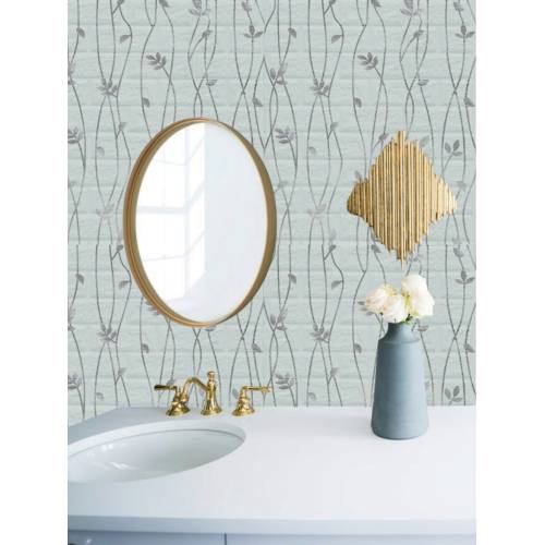 Tapet autocolant 3D, imitatie caramida, 70x77 cm, Model Frunze Argintii, Gri 10buc/set Tapet autocolant 3D, imitatie caramida, 70x77 cm, Model Frunze Argintii, Gri 10buc/set