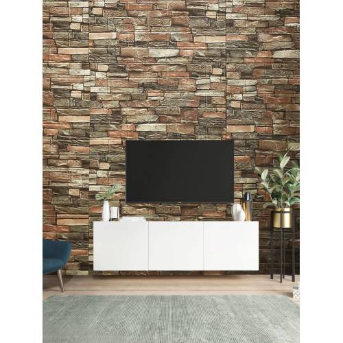 Tapet autocolant 3D, imitatie caramida, 70x77 cm, Roscat, 10buc/set