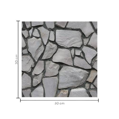 Tapet autocolant 3D cu imitatie de pietre, rezistent la apa, 30x30 cm, set 10 x placi