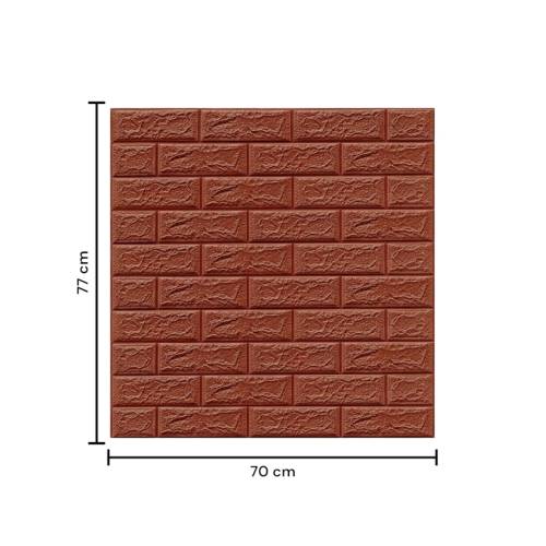 Tapet autocolant 3D, imitatie caramida, 70x77 cm, Maro, 10buc/set Tapet autocolant 3D, imitatie caramida, 70x77 cm, Maro, 10buc/set