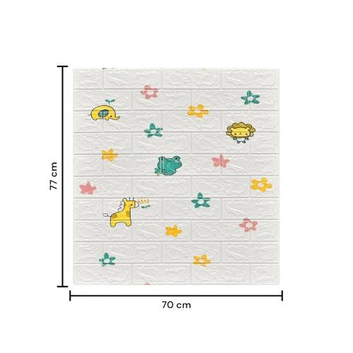 Tapet autoadeziv 3D, 70x77 cm, Model Animale si Flori, Alb, 10buc/set Tapet autoadeziv 3D, 70x77 cm, Model Animale si Flori, Alb, 10buc/set