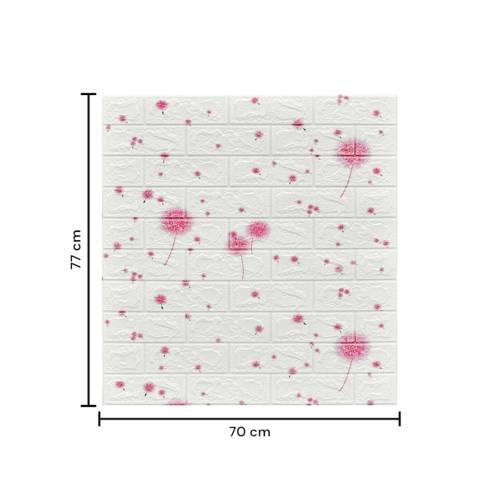 Tapet autoadeziv 3D, 70x77 cm, Model Papadie, Roz, 10buc/set