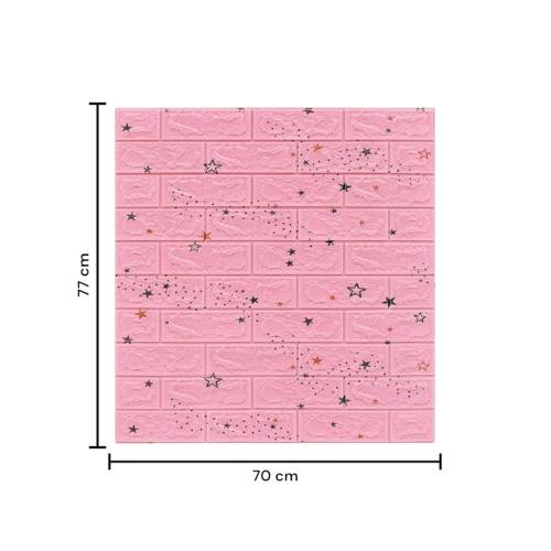 Tapet autoadeziv 3D, 70x77 cm, Model Stele, Roz, 10buc/set