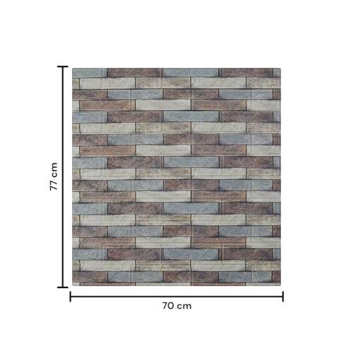 Tapet autocolant 3D, imitatie caramida, 70x77 cm, Piatra Colorata, 10buc/set Tapet autocolant 3D, imitatie caramida, 70x77 cm, Piatra Colorata, 10buc/set