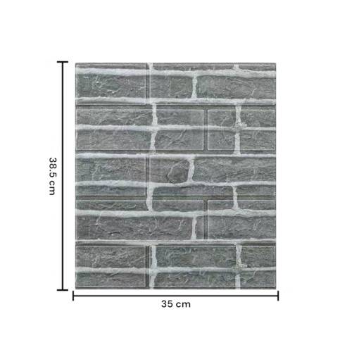 Tapet autocolant 3D cu imitatie de caramida, rezistent la apa, 35x38 cm, Gri, 10buc/set Tapet autocolant 3D cu imitatie de caramida, rezistent la apa, 35x38 cm, Gri, 10buc/set