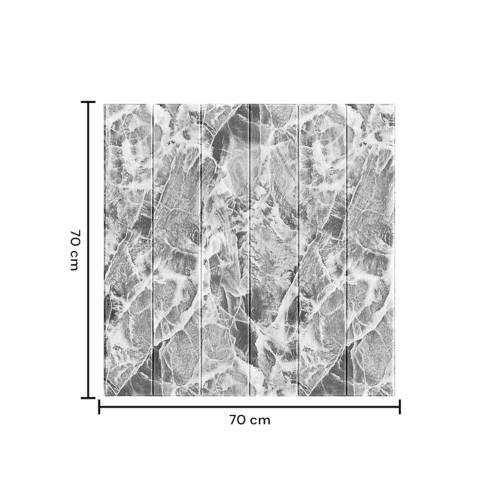 Tapet autocolant 3D, tip placi de lemn, din rasina, 70x70 cm, Gri Marmorat, 10buc/set