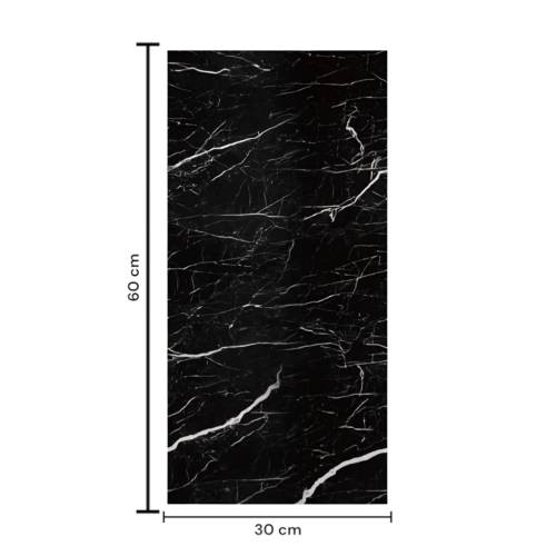Tapet autocolant 3D cu imitatie de marmura, rezistent la apa, 60x30 cm, Negru, 10buc/set Tapet autocolant 3D cu imitatie de marmura, rezistent la apa, 60x30 cm, Negru, 10buc/set