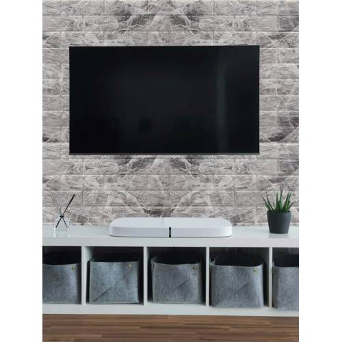 Tapet autocolant 3D, imitatie caramida, 70x77 cm, Marmura Gri, 10buc/set