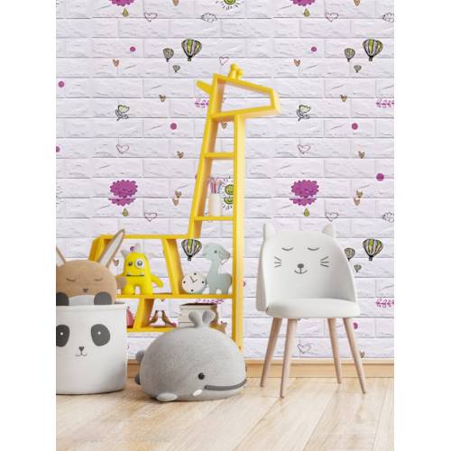 Tapet autoadeziv 3D, 70x77 cm, Model Baloane, Alb, 10buc/set Tapet autoadeziv 3D, 70x77 cm, Model Baloane, Alb, 10buc/set