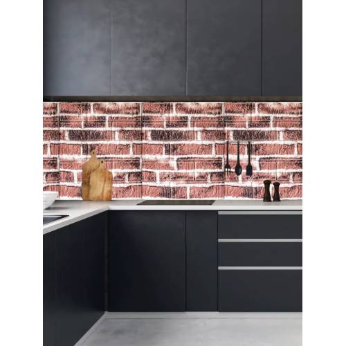 Tapet autocolant 3D cu imitatie de caramida, rezistent la apa, 35x38 cm, Rosu, 10buc/set Tapet autocolant 3D cu imitatie de caramida, rezistent la apa, 35x38 cm, Rosu, 10buc/set