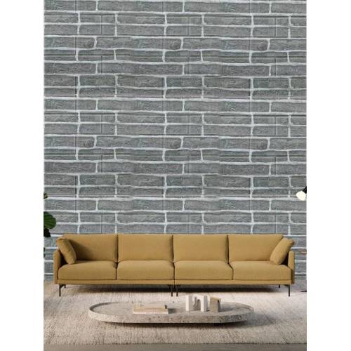 Tapet autocolant 3D cu imitatie de caramida, rezistent la apa, 35x38 cm, Gri, 10buc/set Tapet autocolant 3D cu imitatie de caramida, rezistent la apa, 35x38 cm, Gri, 10buc/set