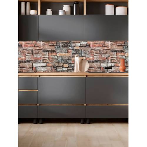 Tapet autocolant 3D, imitatie caramida, 70x77 cm, Multicolor, 10buc/set Tapet autocolant 3D, imitatie caramida, 70x77 cm, Multicolor, 10buc/set