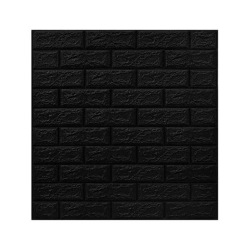 Tapet autocolant 3D, imitatie caramida, 70x77 cm, Negru, 10buc/set