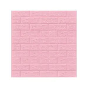 Tapet autocolant 3D, imitatie caramida, 70x77 cm, Roz, 10buc/set