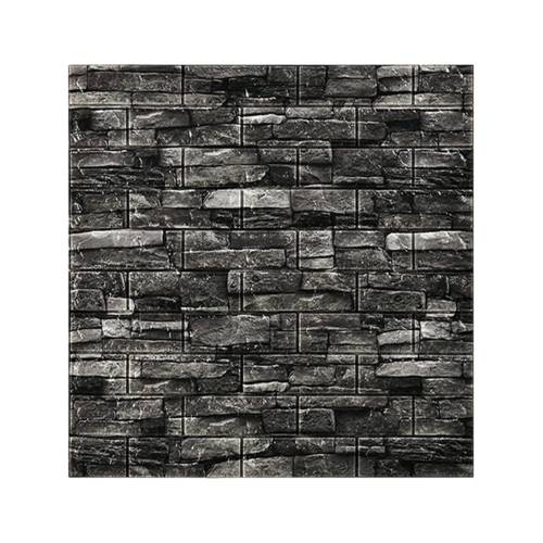 Tapet autocolant 3D, imitatie caramida, 70x77 cm, Gri Inchis, 10buc/set