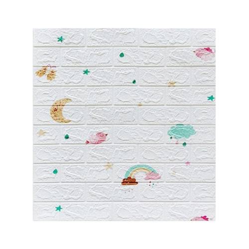 Tapet autoadeziv 3D, 70x77 cm, Model Curcubeu, Alb, 10buc/set