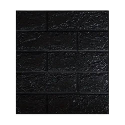 Tapet autocolant 3D cu imitatie de caramida, rezistent la apa, 35x38 cm, Negru, 10buc/set