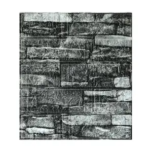 Tapet autocolant 3D cu imitatie de caramida, rezistent la apa, 35x38 cm, Gri, 10buc/set