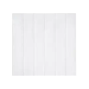 Tapet autocolant 3D, tip placi de lemn, din rasina, 70x70 cm, Alb, 10buc/set