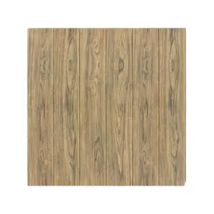 Tapet autocolant 3D, tip placi de lemn, din rasina, 70x70 cm, Maro Deschis, 10buc/set
