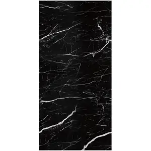 Tapet autocolant 3D cu imitatie de marmura, rezistent la apa, 60x30 cm, Negru, 10buc/set