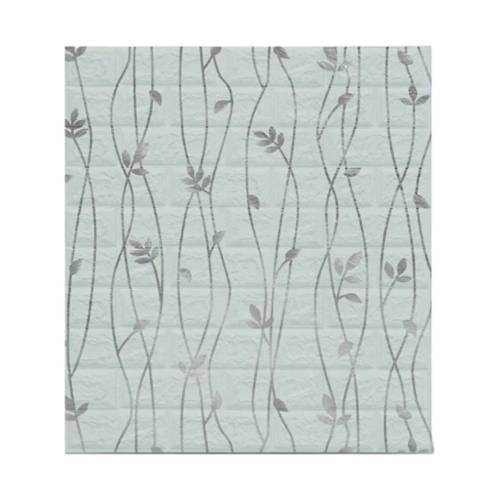 Tapet autocolant 3D, imitatie caramida, 70x77 cm, Model Frunze Argintii, Gri 10buc/set Tapet autocolant 3D, imitatie caramida, 70x77 cm, Model Frunze Argintii, Gri 10buc/set