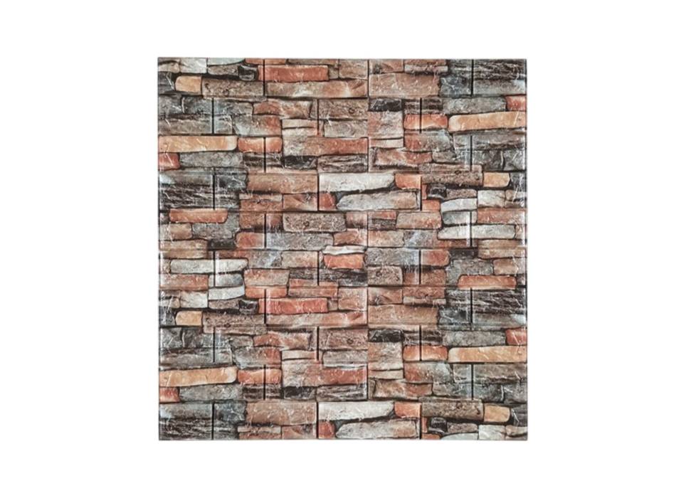 Tapet autocolant 3D, imitatie caramida, 70x77 cm, Multicolor, 10buc/set