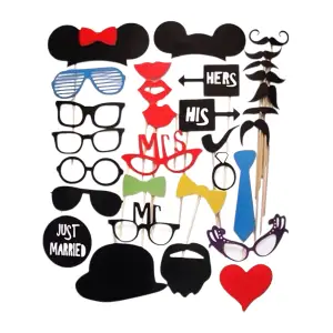 Accesorii pentru petrecere, set 31 de bucati, Tematica Nunta, Multicolor