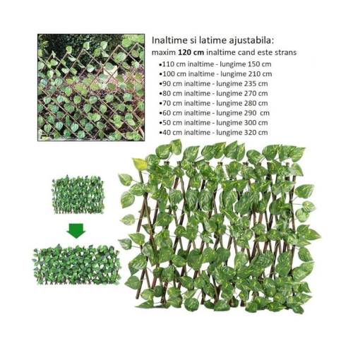 Gard decorativ extensibil 100x200cm, lemn de salcie Gard decorativ extensibil 100x200cm, lemn de salcie