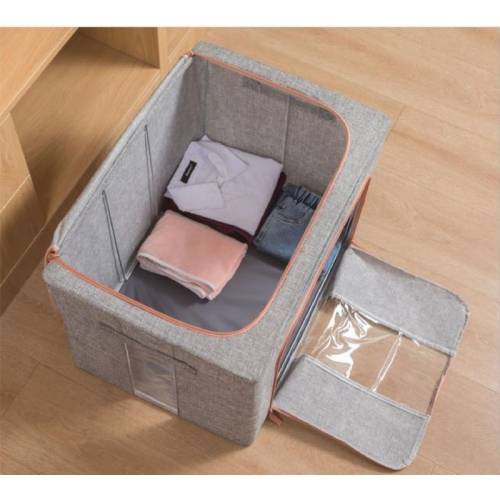 Cutie depozitare pliabila Gri 100L o fereastra