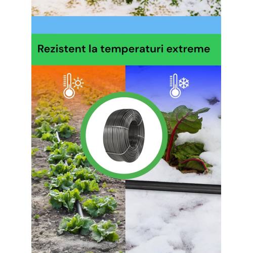 Tub de picurare 25cm/100m, calitate premium cu 15 accesorii gratis