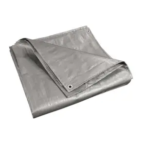 Prelata 15x20M, 165g/mp, impermeabila cu inele, calitate premium, gri