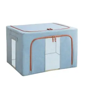 Cutie depozitare pliabila 100L, Blue, doua ferestre