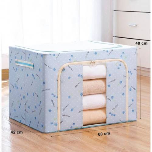 Cutie depozitare pliabila blue cu cirese, 100L