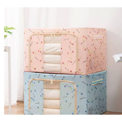 Cutie depozitare pliabila blue cu cirese, 100L