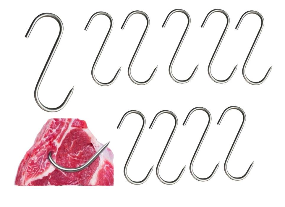 Carlig macelarie 15 cm, 10 buc/set