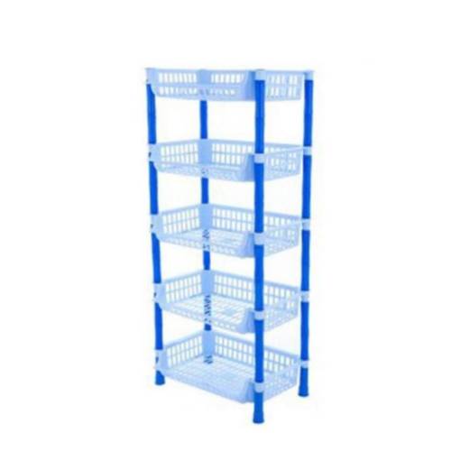 Raft albastru din plastic, 5 etaje Raft albastru din plastic, 5 etaje