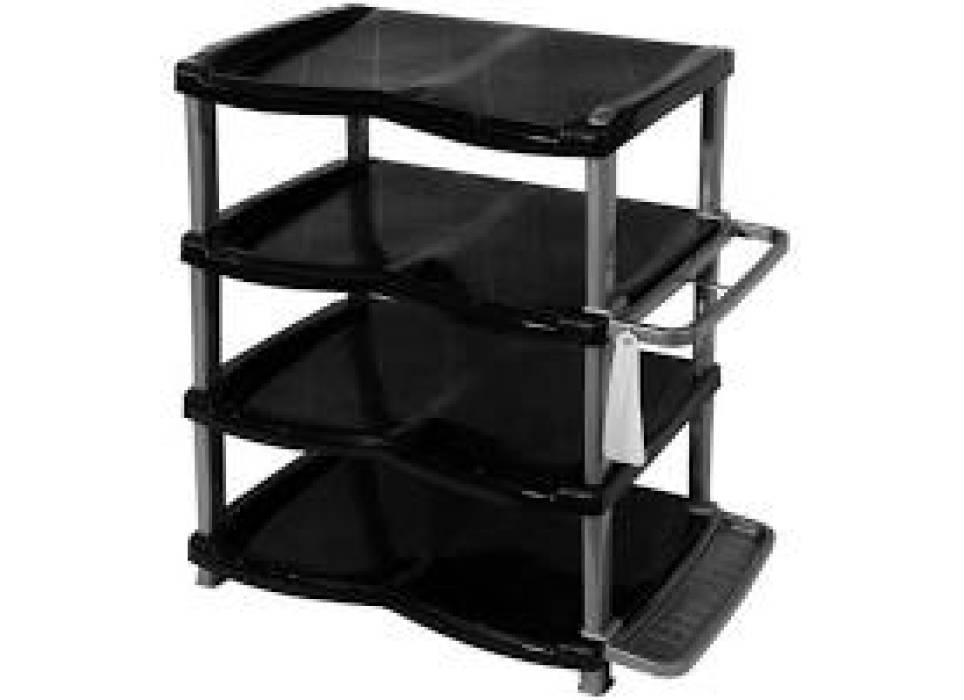 Raft pantofi 4 etaje gri din plastic, Lux