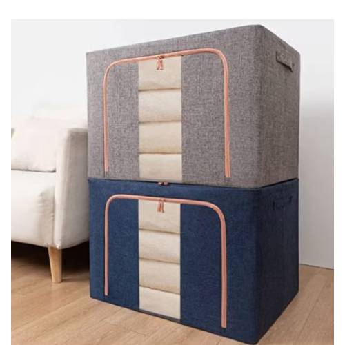 Cutie depozitare pliabila 100L, Bleumarin, o fereastra Cutie depozitare pliabila 100L, Bleumarin, o fereastra