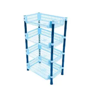 Raft albastru din plastic, 4 etaje