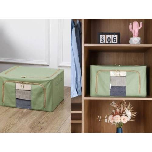 Cutie depozitare pliabila 100L Verde, o fereastra