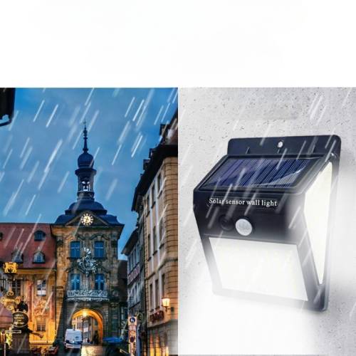 Set 3x Lampa solara de perete cu senzor, 64 led-uri, IP65 Set 3x Lampa solara de perete cu senzor, 64 led-uri, IP65