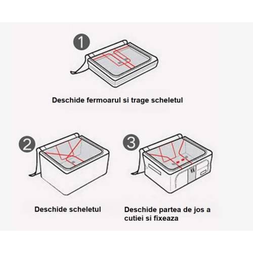Cutie depozitare pliabila Roz pudra 66L, doua ferestre Cutie depozitare pliabila Roz pudra 66L, doua ferestre