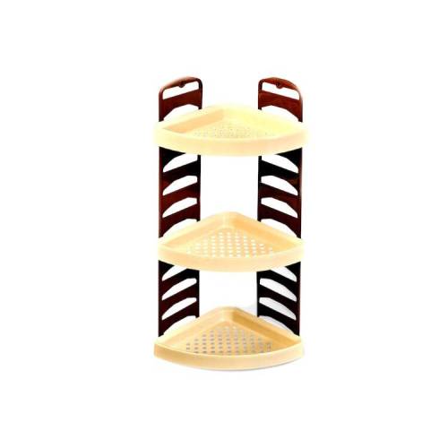 Coltar suspendat bej/maro din plastic, 3 etaje