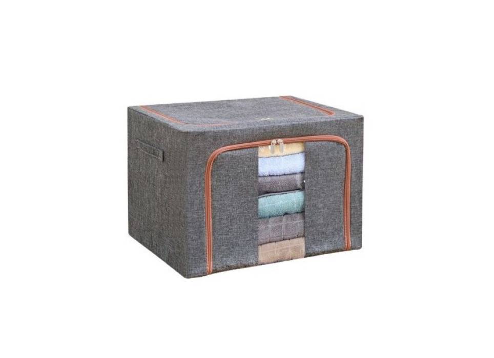 Cutie depozitare pliabila Gri 66L, o fereastra